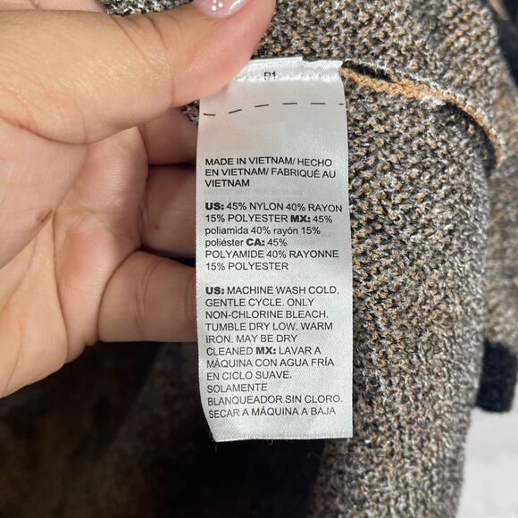 Chicos Cardigan Women XL Long Sleeve Chunky Cheetah Long Sweater Duster Cozy - Picture 7 of 12